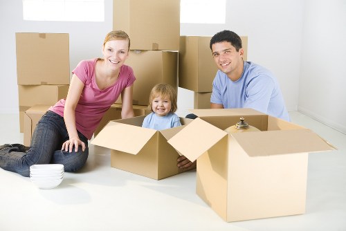 Movers preparing flat removals in Collierswood with packed boxes