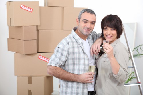 Safely packed furniture and home items in storage